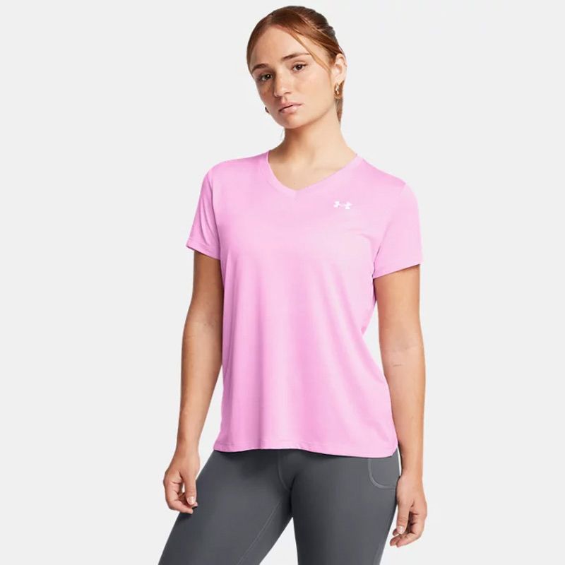 Pink Women's Under Armour UA Tech™ Twist V-Neck T-Shirt from O'Neills