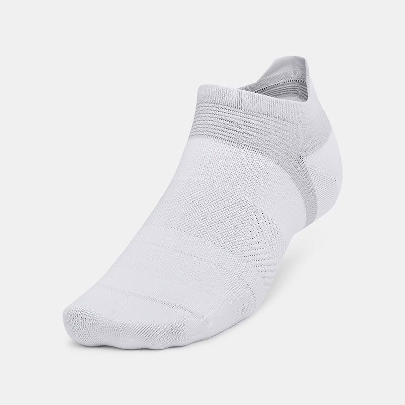 White Under Armour UA Dry Run Lite 3-Pack No Show Socks from O'Neills