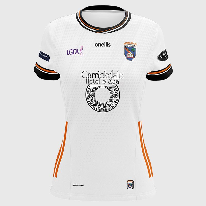 O’Neills White Armagh LGFA Women’s Fit Jersey from O’Neills.