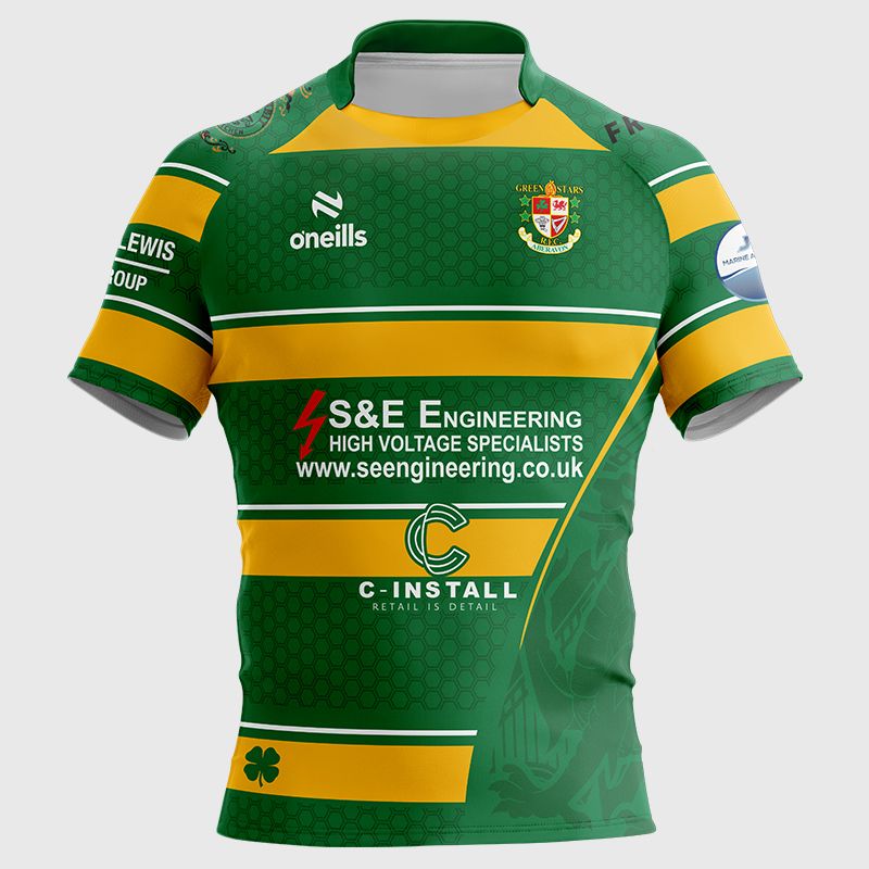 Aberavon Green Stars Rugby Match Tight Fit Jersey