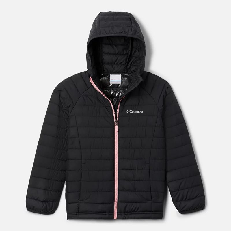 Black Columbia Kids' Powder Lite&trade; Hooded Jacket, with Hand pockets from O'Neills.