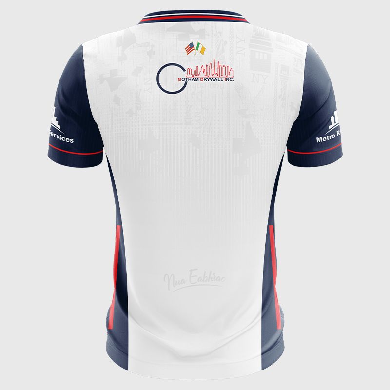 White Shadow / Navy / Red New York GAA Men's Home Jersey 2025 from O’Neills Sportswear