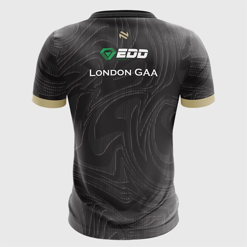 Black London GAA Short Sleeve Training Top 2026 from O’Neills.