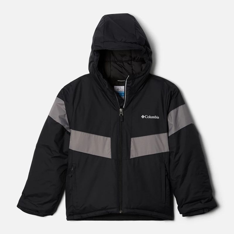 Black/Grey Columbia Kids' Lightning Lift&trade; II Waterproof Ski Jacket with Zippered hand pockets from O'Neills.