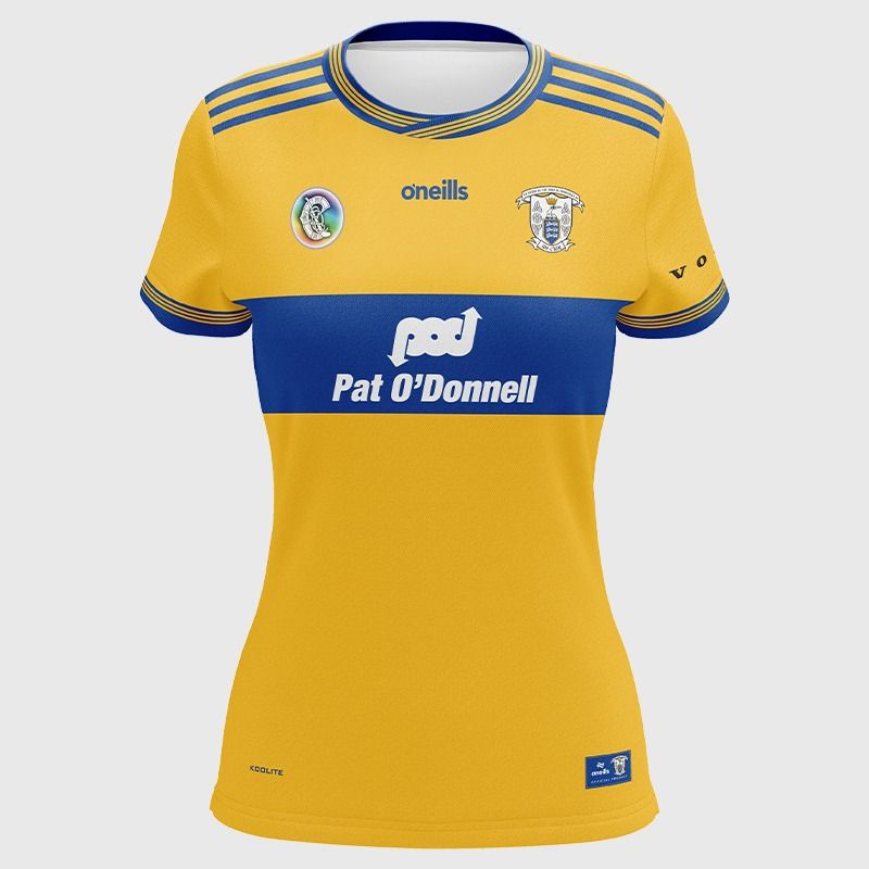 Yellow Clare Camogie Women's Home Jersey 2025 from O’Neills.