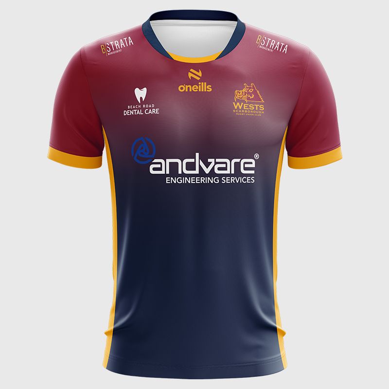 Wests Scarborough Rugby Union Club Kids' Printed Games Shirt
