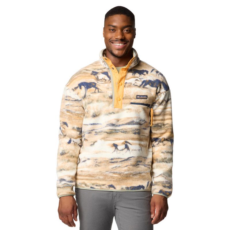Orange, blue and multi Columbia Men's Helvetia™ II Printed Half Snap Fleece from O'Neills