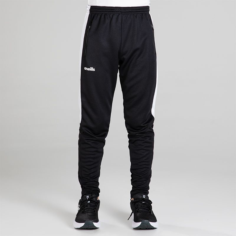 Black Kids' Aspire Skinny Tracksuit Bottoms with two zip pockets by O’Neills.