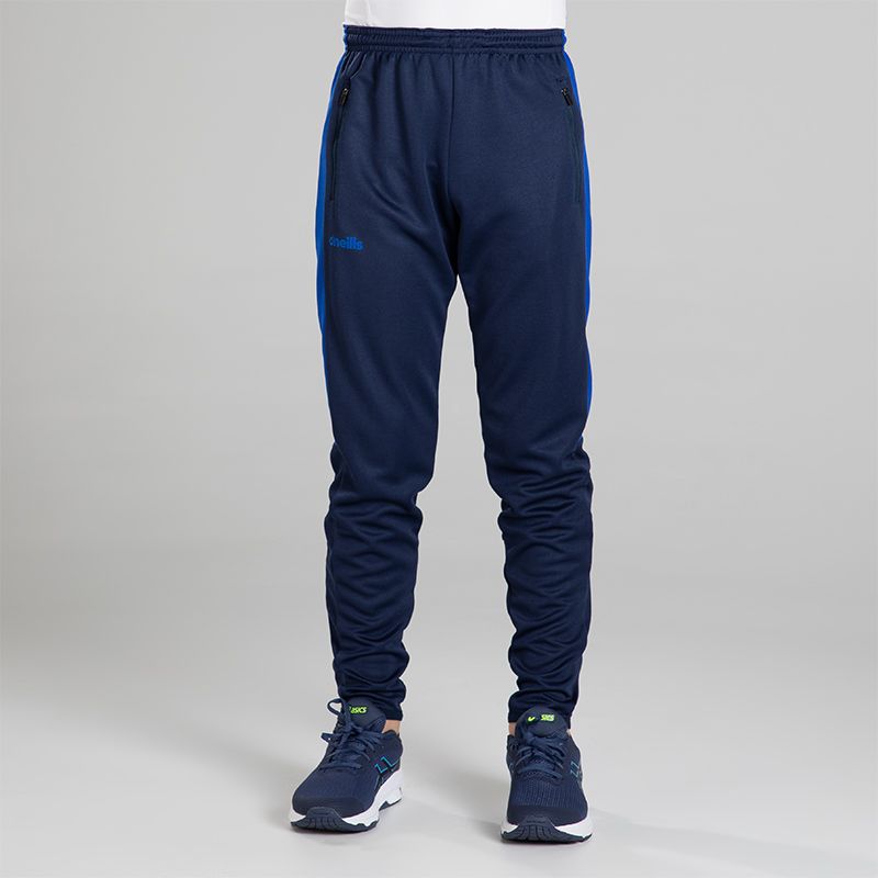 Marine / Royal Kids' Aspire Skinny Tracksuit Bottoms with two zip pockets by O’Neills.