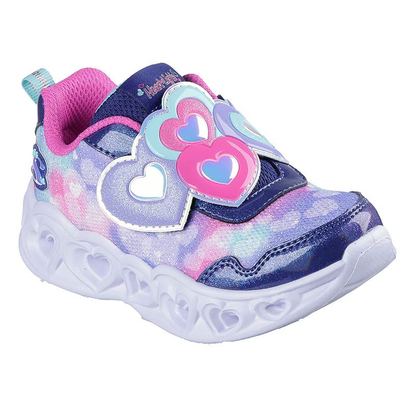 Kids' Skechers Infant Heart Lights - Lovin Reflection Infant Trainers Navy / Hot Pink From O'Neills