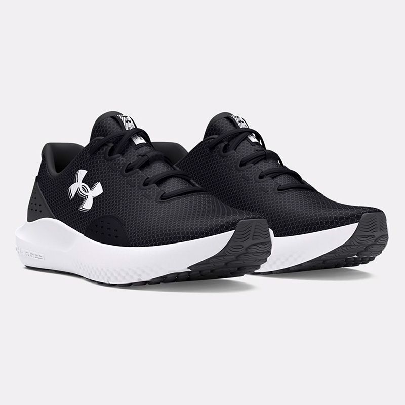 Men's black Under Armour shoes with white logo from O'Neills.