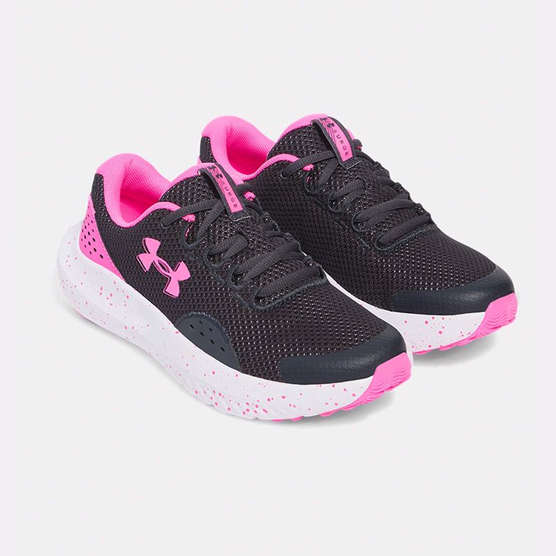 Black / Pink Under Armour Kids' Surge 4 Youth Running Shoe from O'Neills