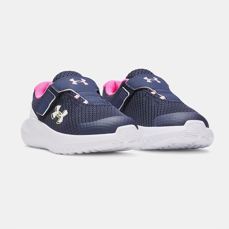 Navy white and pink Under Armour Kids' UA Surge 4 AC Infant Running Shoes from O'Neills