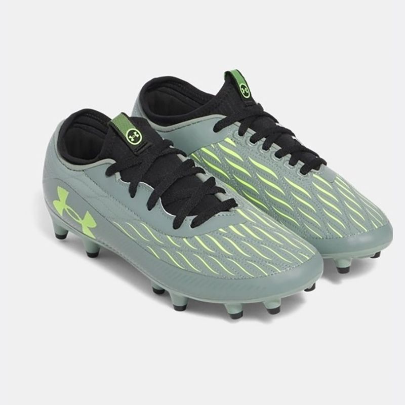 Grey and Green Under Armour Kids' UA Magnetico Select 4 FG Football Boots from O'Neills