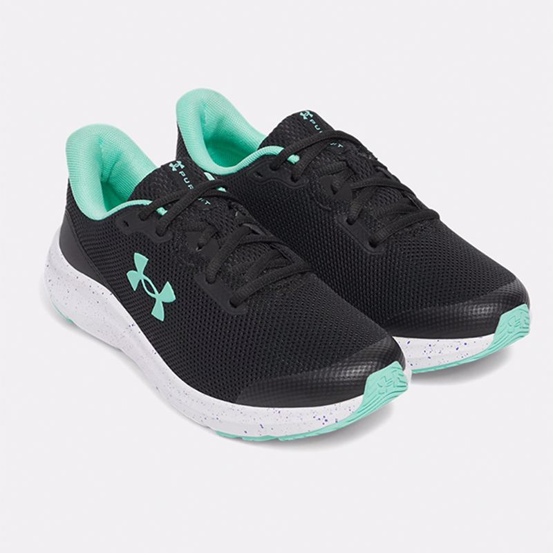 Black and Green Under Armour Kids' Pursuit 4 Youth Running Shoes from O'Neills
