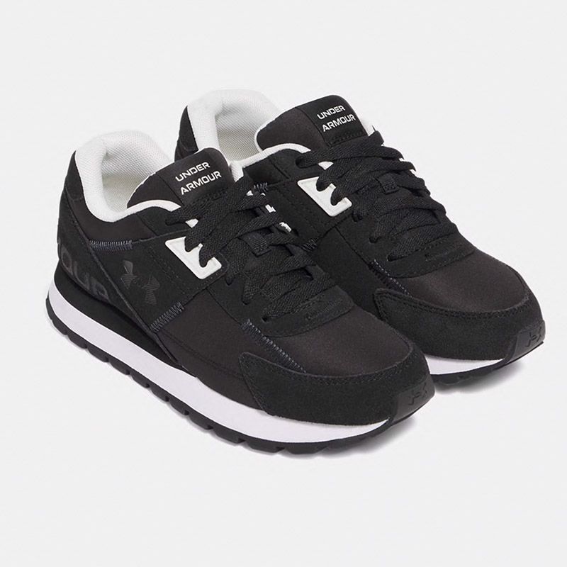 Black and White Under Armour Kids' UA Essential Run Youth Running Shoes from O'Neills
