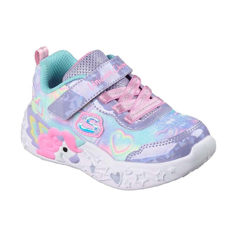 Skechers Kids' Infant Unicorn Dreams- Heart Sparkles Lavender Sparkle Mesh / Multi Trim - Ss26
