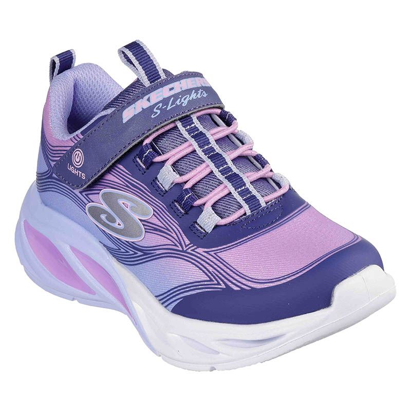 Purple and white Kids' Skechers S-Lights: Cosmic Glow Junior Trainers from O'Neills