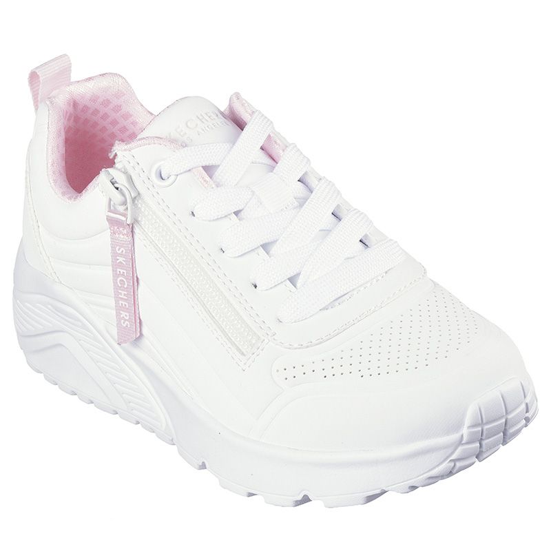 White Kids' Skechers Uno Lite - Easy Zip Youth Trainers from O'Neills