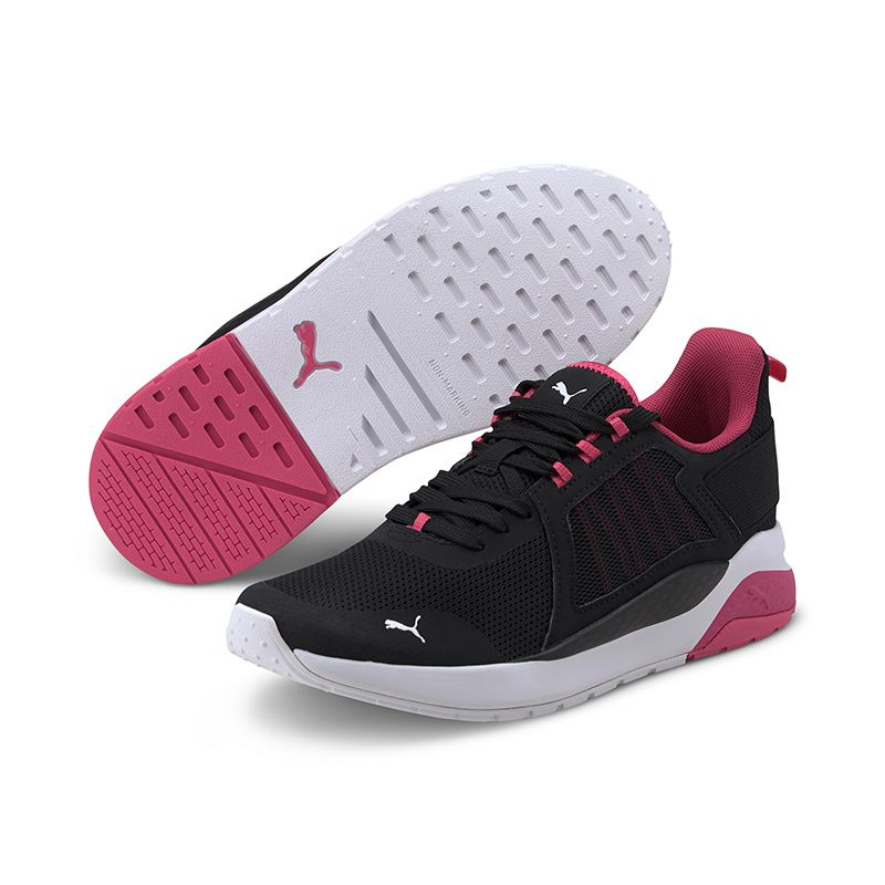 Black and pink Puma women's runners with a lace closure and rubber sole from O'Neills