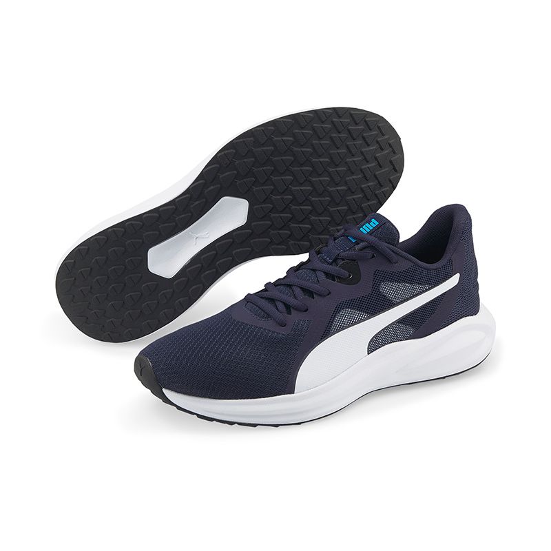 Men's Navy Puma Twitch Runner running shoes, with lace closure for a snug fit from O'Neills.