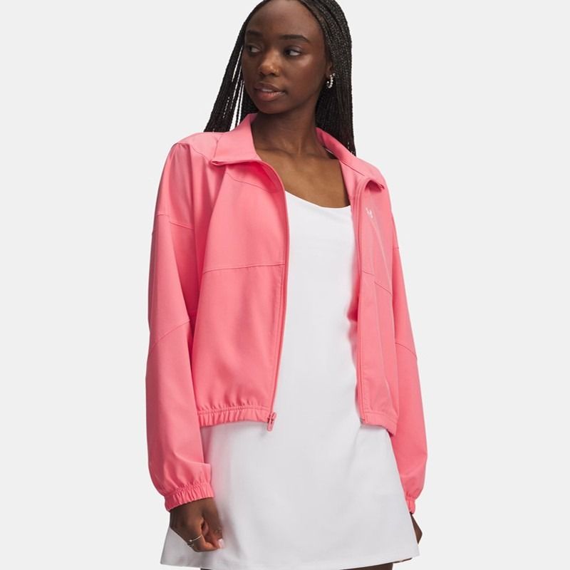 Women's Under Armour Rival Woven Jacket Bittersweet Pink From O'Neills