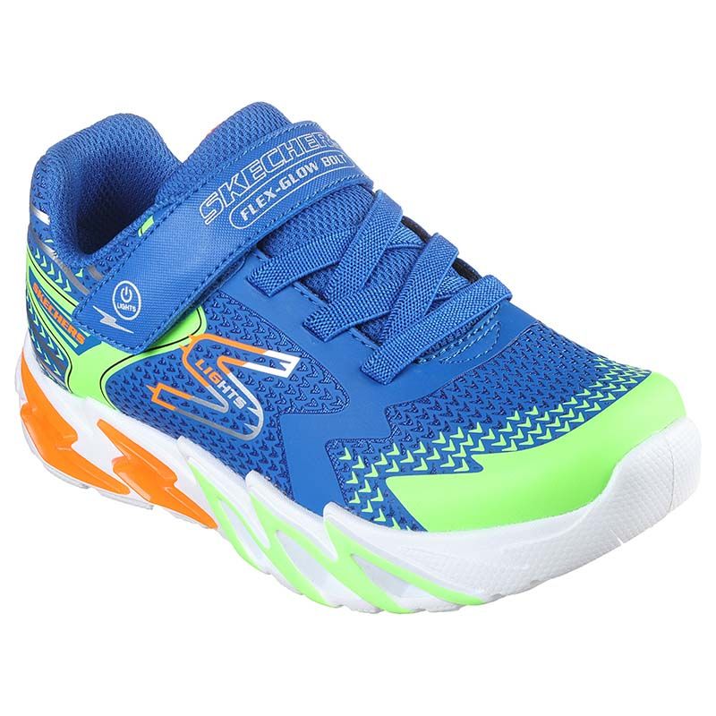 Blue Skechers Kids' S Lights Flex-Glow Bolt Junior Runners from O'Neill's.