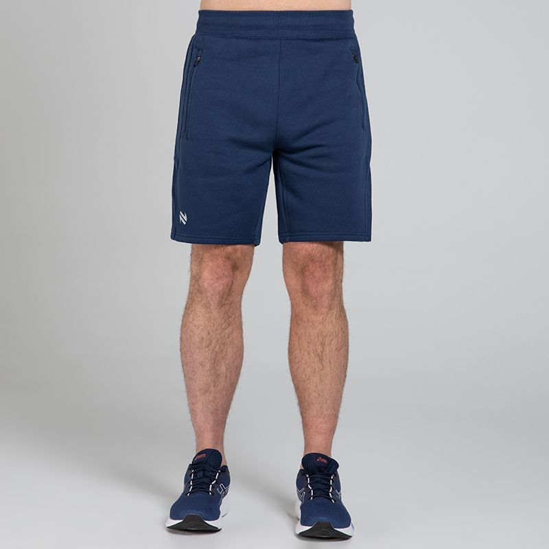 Navy Men’s Evolve Fleece Shorts with an elasticated waist band and two zip pockets by O’Neills.