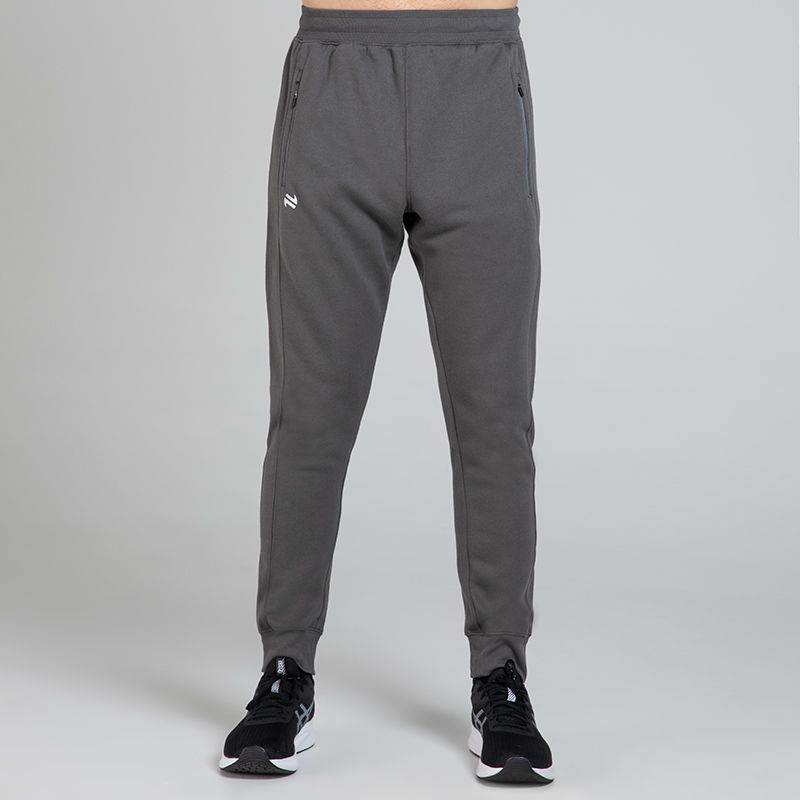 Dark Grey Men’s Evolve Fleece Tracksuit Bottoms with cuffed bottoms and two zip pockets by O’Neills.