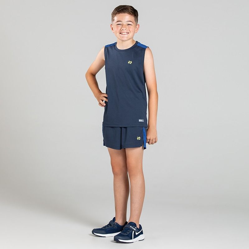 Marine / Blue O’Neills Kids’ Raptor 2 piece set with sleeveless Vest and Shorts.
