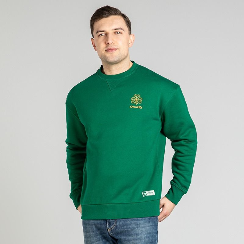 Green / Gold O’Neills Éireann Fleece Crew Neck Sweatshirt