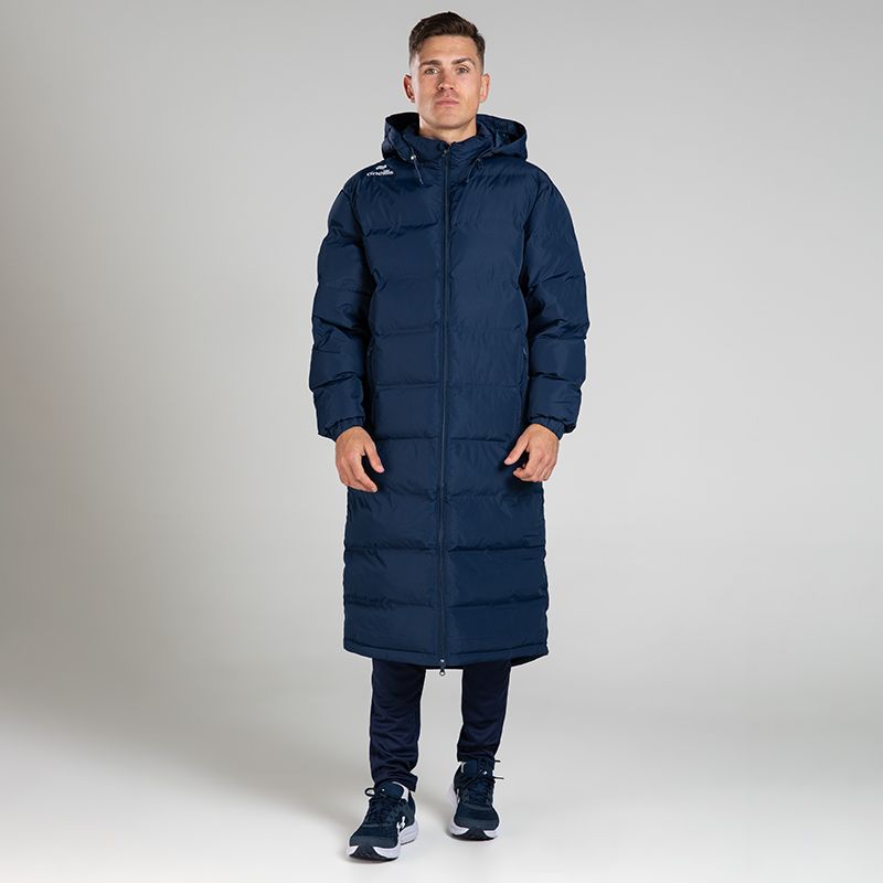 Navy Men's Galaxy Quilted Sub Coat from O’Neills complete with removable hood, windproof & showerproof. 