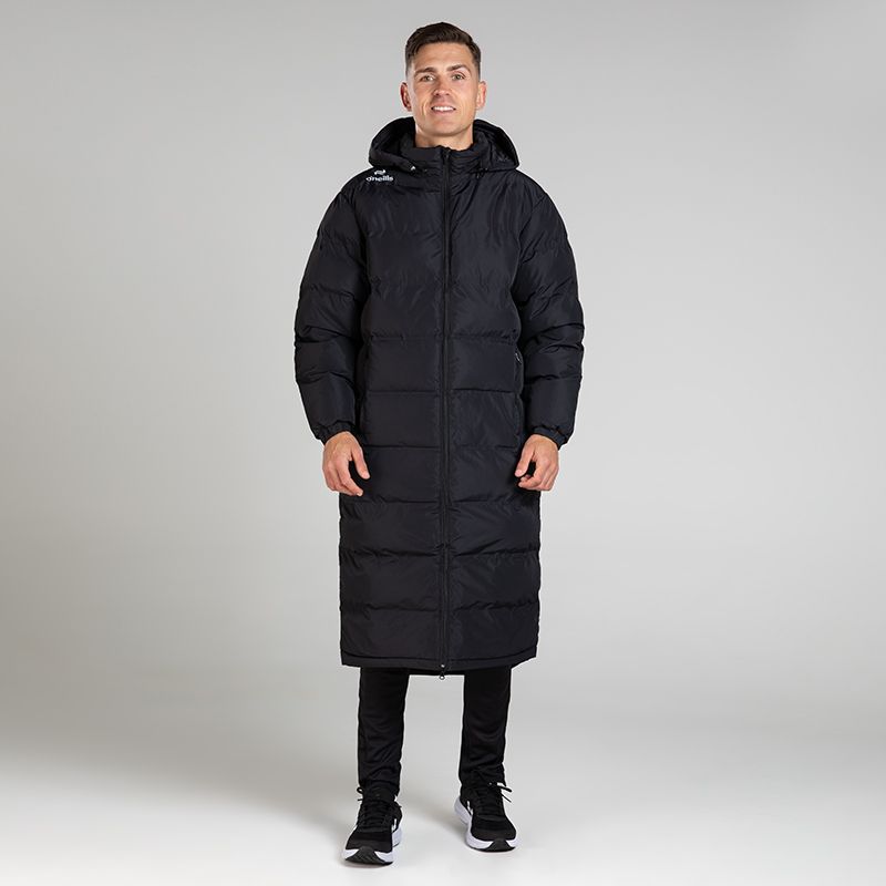 Men's Black Galaxy Quilted Sub Coat from O’Neills complete with removable hood, windproof & showerproof. 