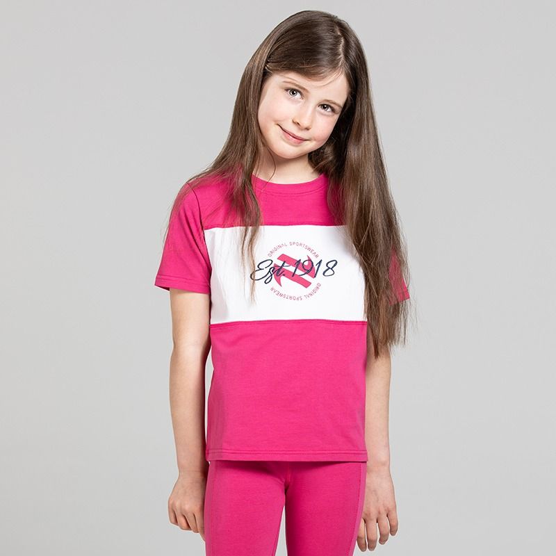 Pink O’Neills Kids’ Sofia Cotton T-Shirt with a relaxed fit