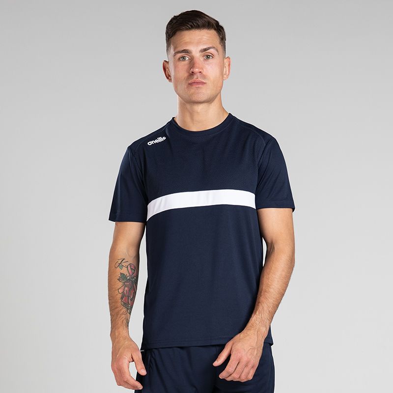 Navy / White Men's Aspire T-Shirt from O’Neills featuring breathable mesh panelling.