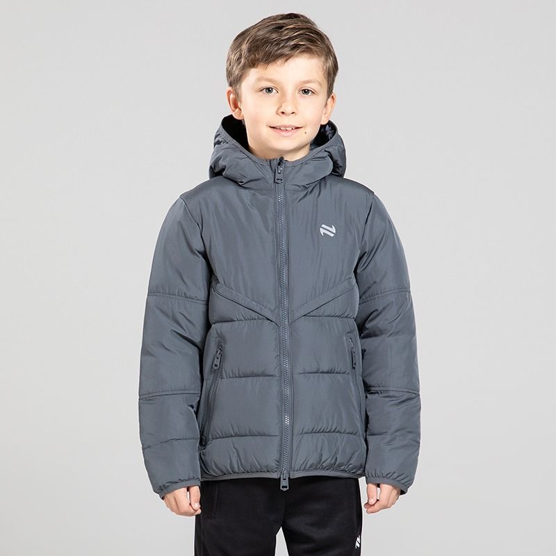O’Neills Kids’ Olympus Hooded Padded Jacket in Grey– A lightweight padded winter jacket