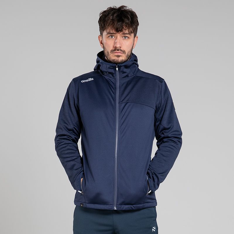 Navy Men's Logan Hooded Softshell Jacket by O'Neills.