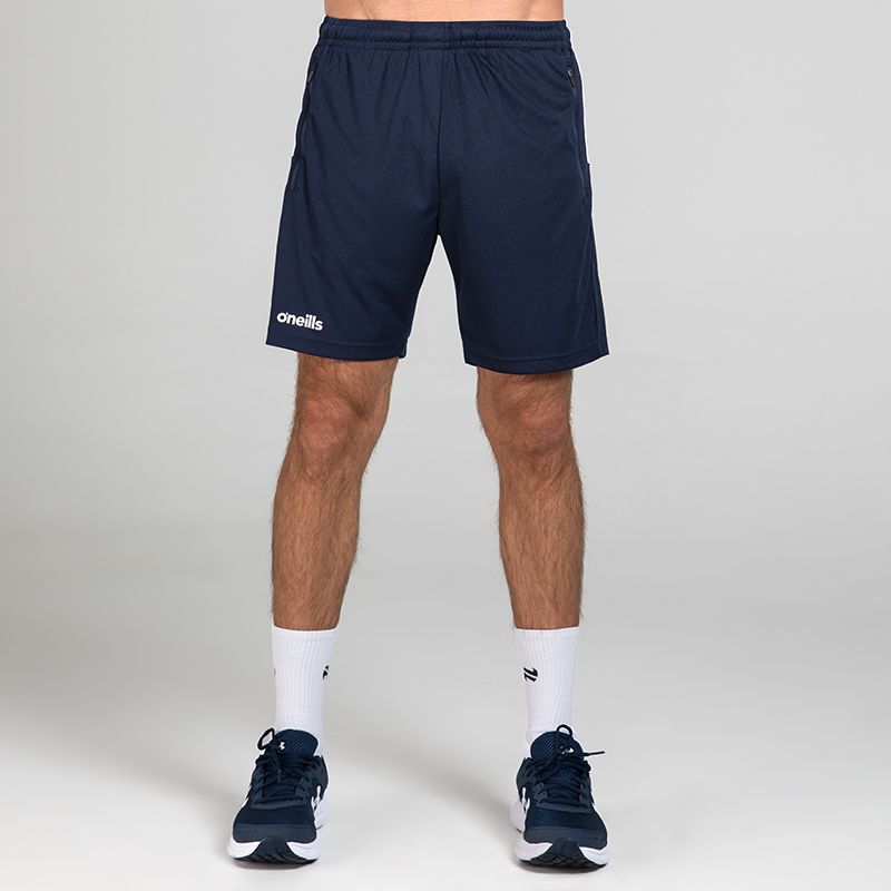 Navy / White Men's Aspire Shorts from O’Neills featuring an elasticated waistband & two zipped pockets.