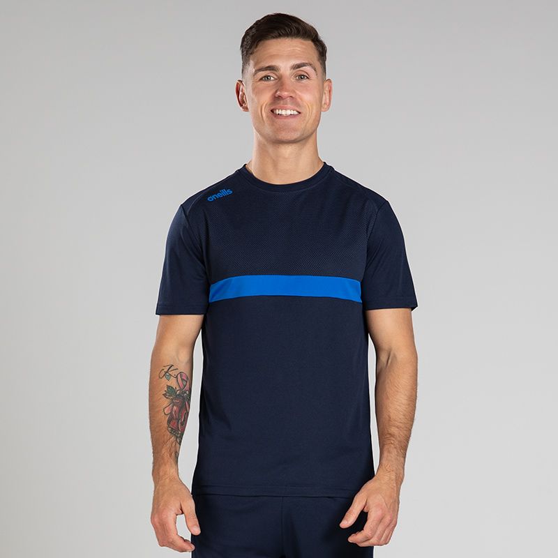 Navy / Blue Men's Aspire T-Shirt from O’Neills featuring breathable mesh panelling.