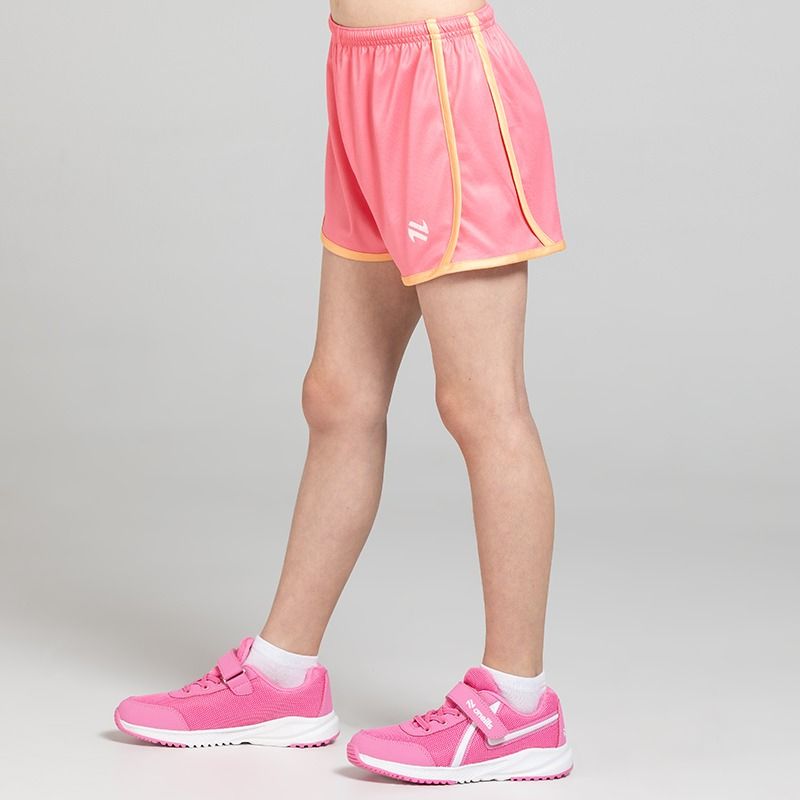 Pink O’Neills Isla Shorts featuring a glitter logo and an elasticated waistband