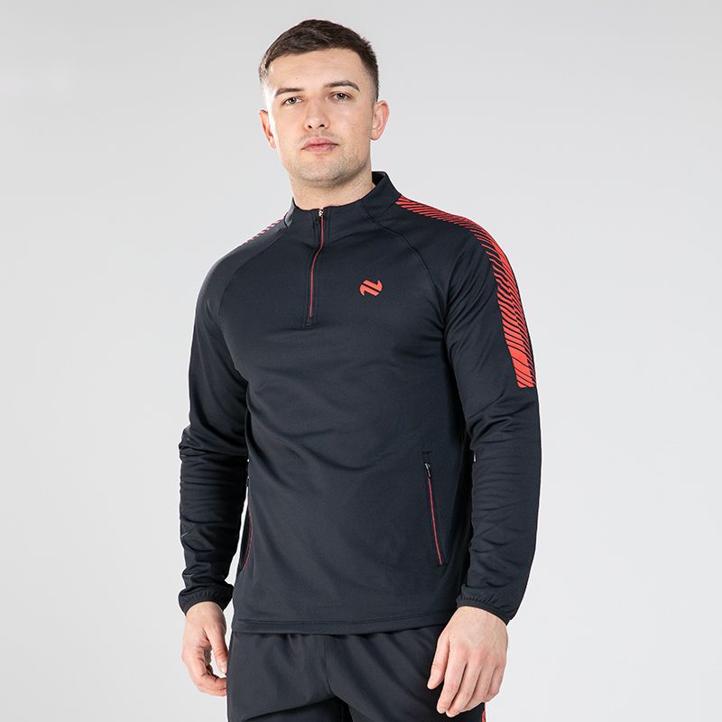 Dark Grey / Red O'Neills Men's Ignite Brushed Half Zip Top from O'Neill's.