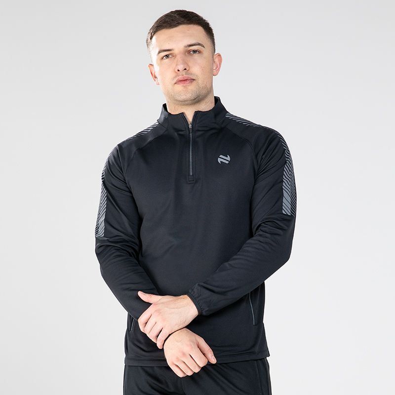 Dark Grey Men's Ignite Brushed Half Zip with zip pockets by O'Neills.