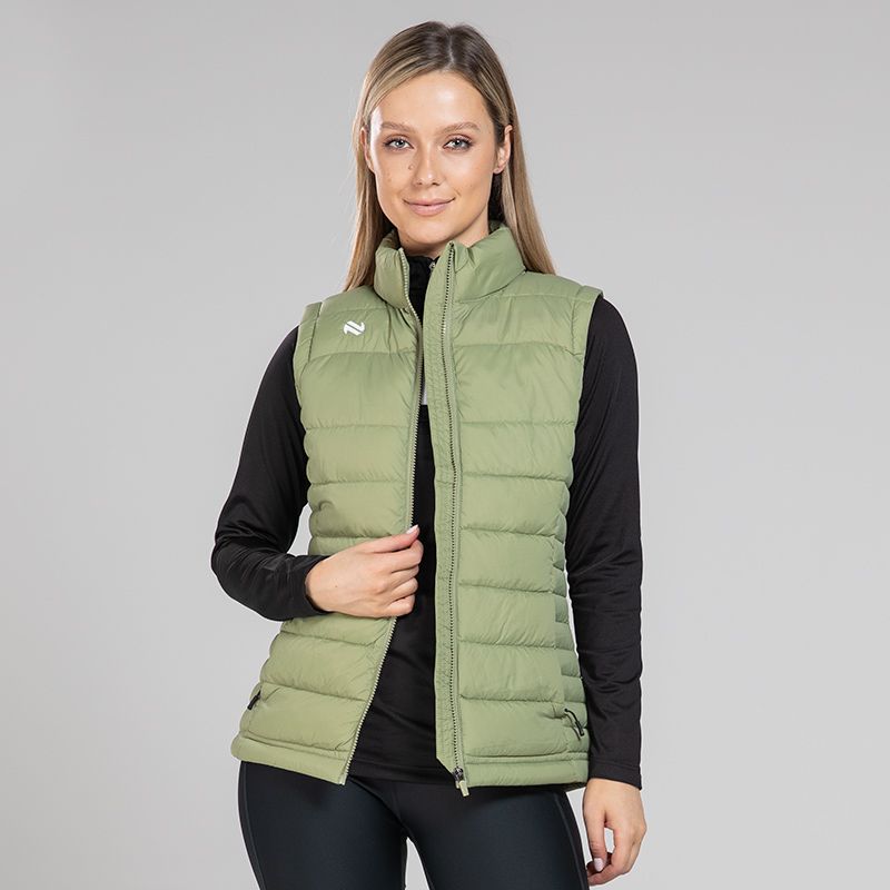 Green Women’s Ash Lightweight Padded Gilet with zip pockets by O’Neills.
