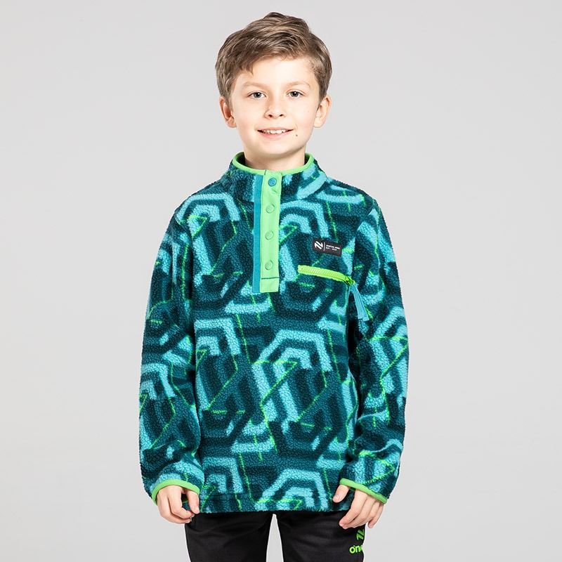 Kids' Bowie Snap Button Fleece Green from O’Neills 