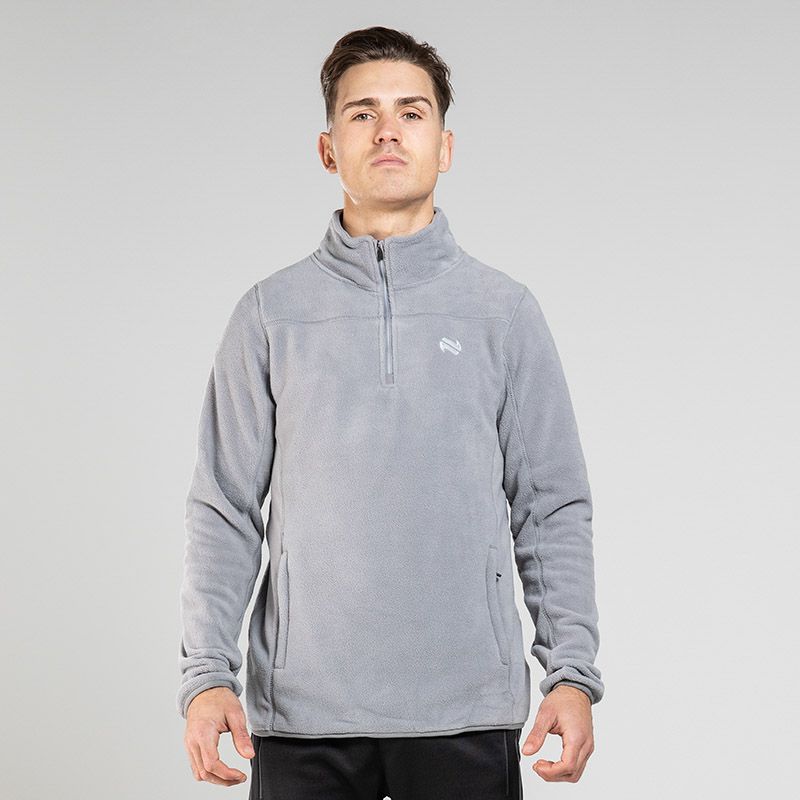 Grey Men’s Harlow Micro Fleece Half Zip Top with two zip pockets by O’Neills.