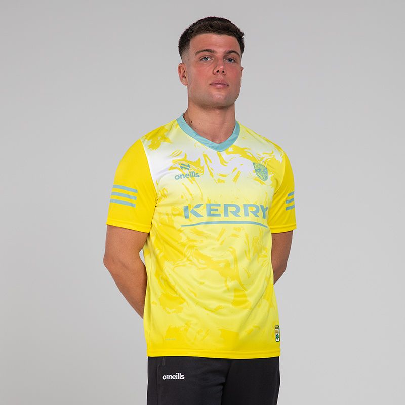 Yellow Kerry GAA Short Sleeve Training Top by O’Neills.