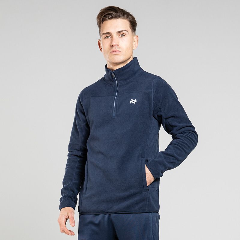 Navy Men’s Harlow Micro Fleece Half Zip Top with two zip pockets by O’Neills.