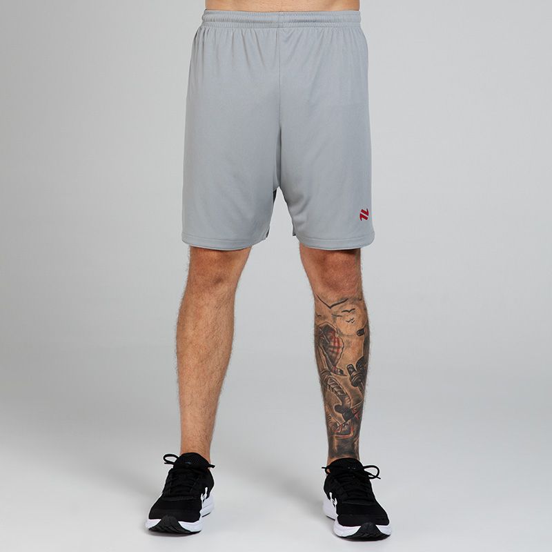 Grey and Red Men’s Phantom Soccer Shorts with elasticated waistband and O’Neills branding.