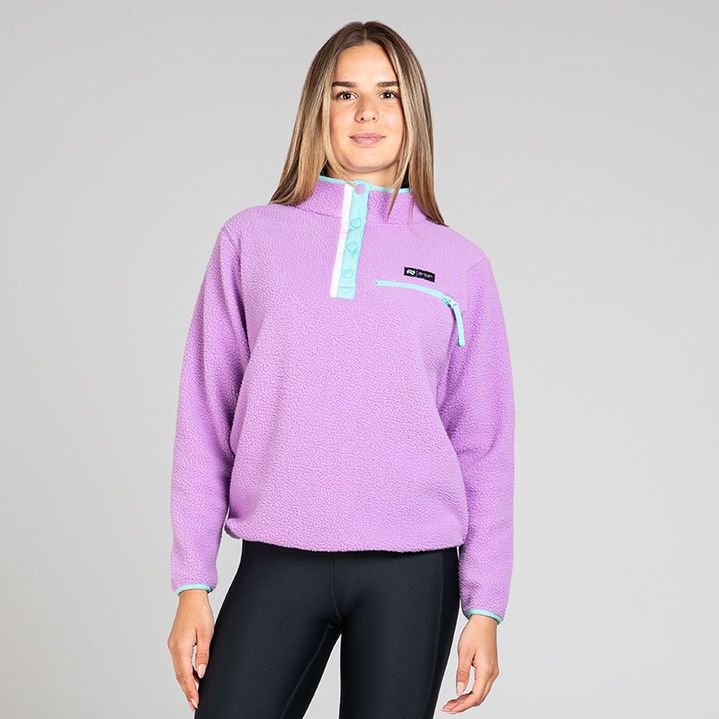 O'Neills Women's Stella Snap Fleece Top Purple / Green / Pink