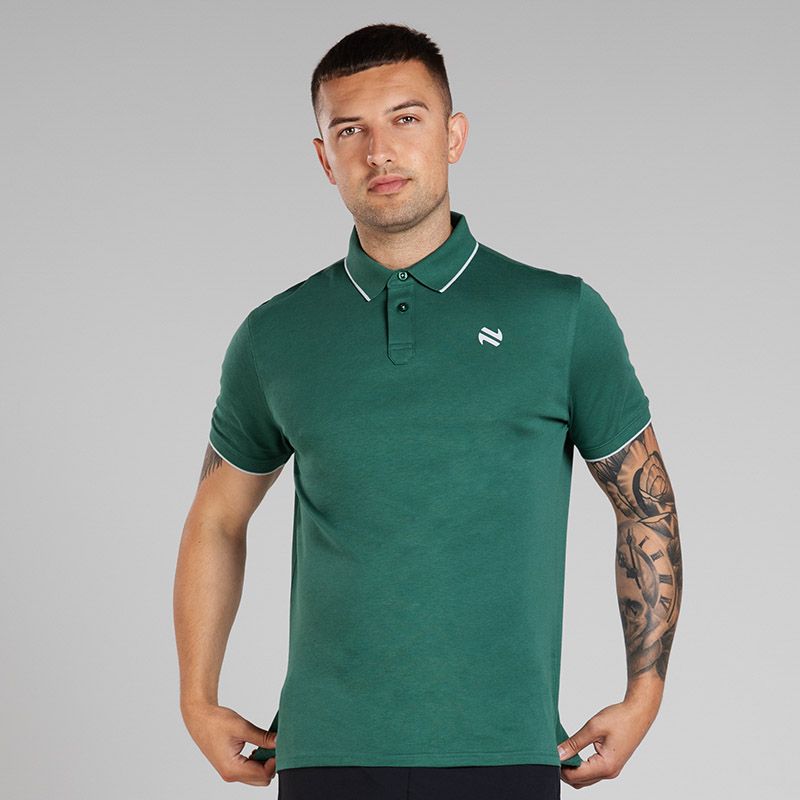 Green Men’s Venture Pima Cotton Polo Shirt with ribbed collar and cuffs by O’Neills.